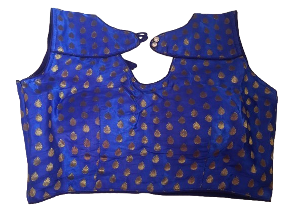 Raw Silk Royal blue Designer Blouse 39